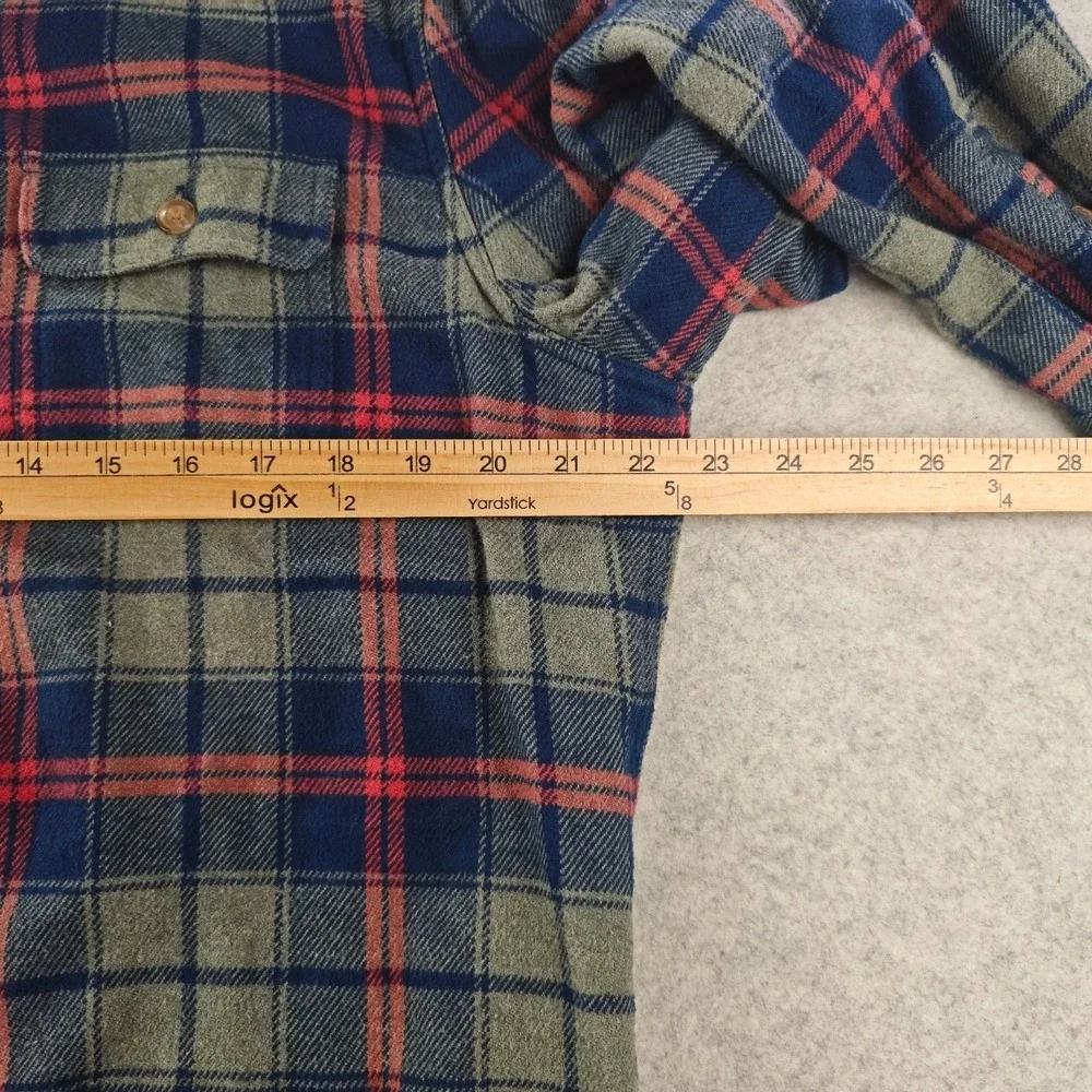 Marine Layer‎ Shirt Mens Large Flannel Blue Red Plaid Long Sleeve Button Up